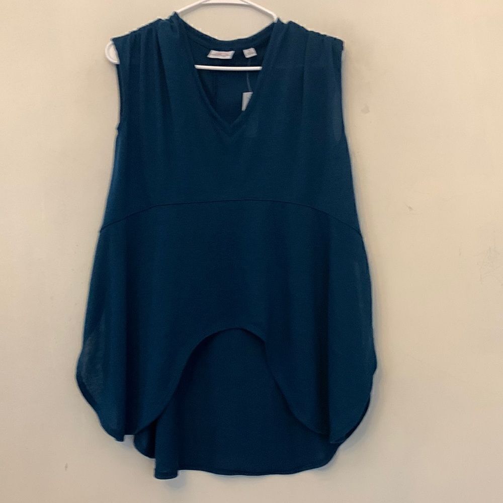 Sweet Pea for New York and Co teal sleeveless maternity blouse Size XS NWT